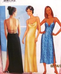 3027 STRAPPY BACK TIED SLIP DRESS LENGTHS PATTERN 6-10,12-16